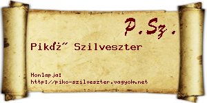 Pikó Szilveszter névjegykártya