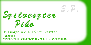 szilveszter piko business card